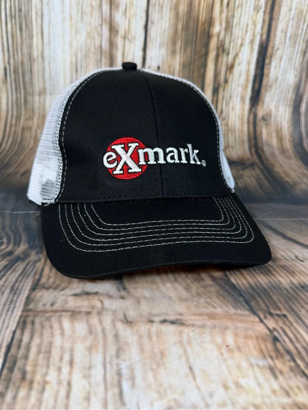 eXmark Trucker Hat The Mower Shop Black White Mesh Advertising Cap New Logo